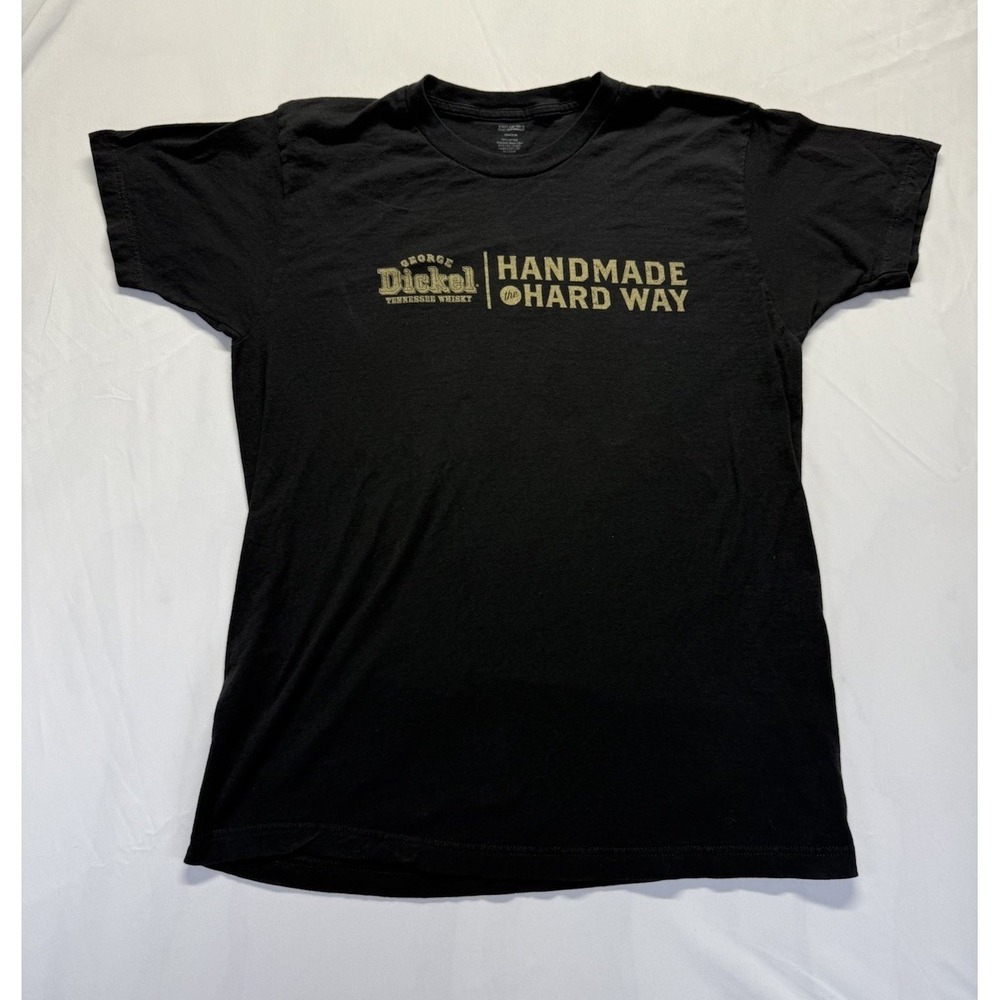 George Dickel Handmade‎ Whiskey t-shirt Mens L black tee the hard way promo